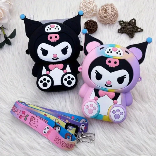Kawaii Cartoon Anime Bag for Kids Sanrio Kuromi Crossbody Bag Storage Purse Cartoon 3D Silicone Shoulder Bag for Holiday Gifts