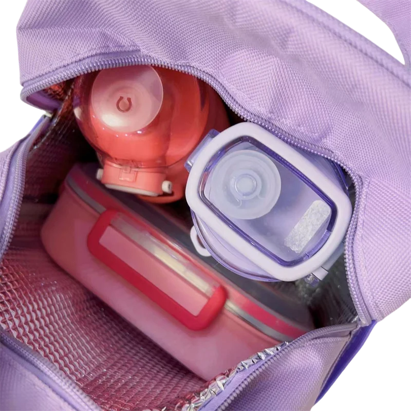 Hello Kitty Kuromi Cinnamonroll  Cartoon Kids Lunch Bag Thermal Insulation Aluminum Film C anvas Portable Insulation  Lunch Bag