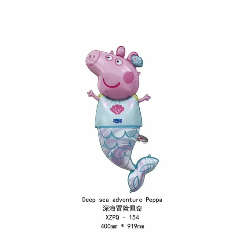 Peppa Pig Balloons Family Pink George Rebecca Susy Ballons Happy Birthday Banner Party Decoration Kids Cake Topper Tableware Toy