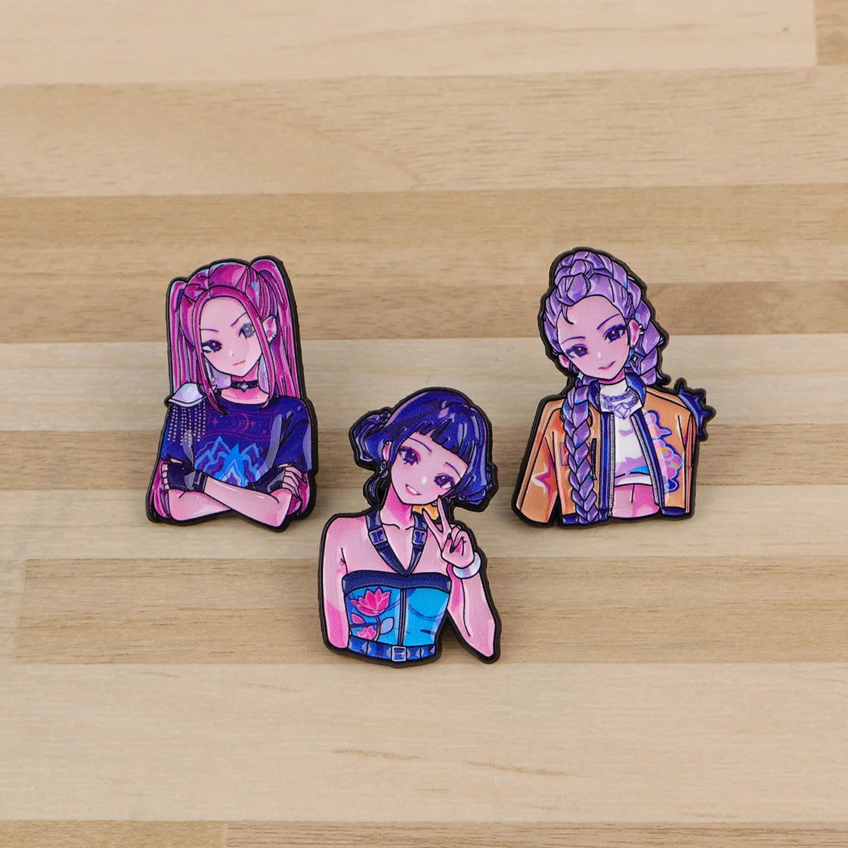 Cute Anime Girl Group Enamel Pins Cool K-POP Brooch Lapel Pin Badge on Backpack Clothing Accessories Fashion Jewelry Fans Gifts