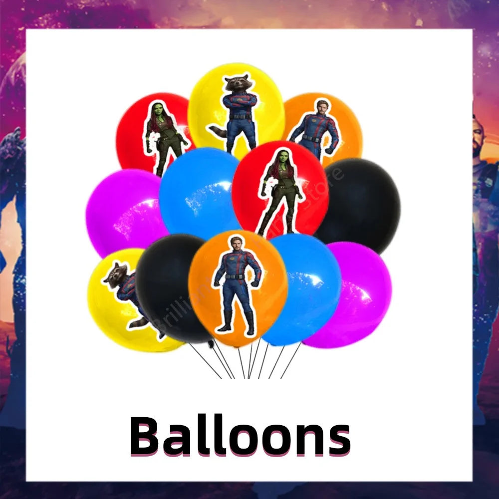 New Guardians of the Galaxy Party Decoration Disposable Tableware Balloons Superhero Baby Shower Kids Birthday Party Supplies