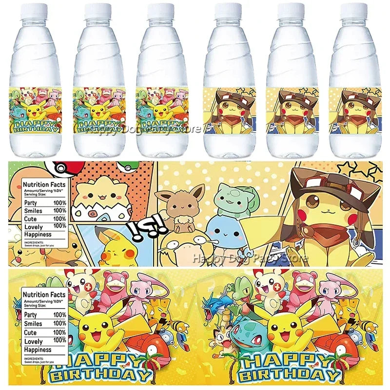 Pokemon Birthday Party Decoration New Yellow Pikachu Balloons For Kids Event Supplies Tableware Banner Backdrop Tablecloth Decor