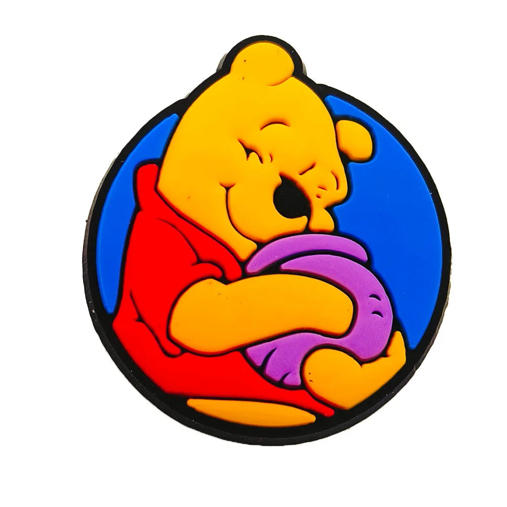 20pcs Hot Toys Disney Cartoon Winnie Pooh Shoe Charms for Shoes Decoration Accessories Classic Clog Sandal Buckle Kids Gifts