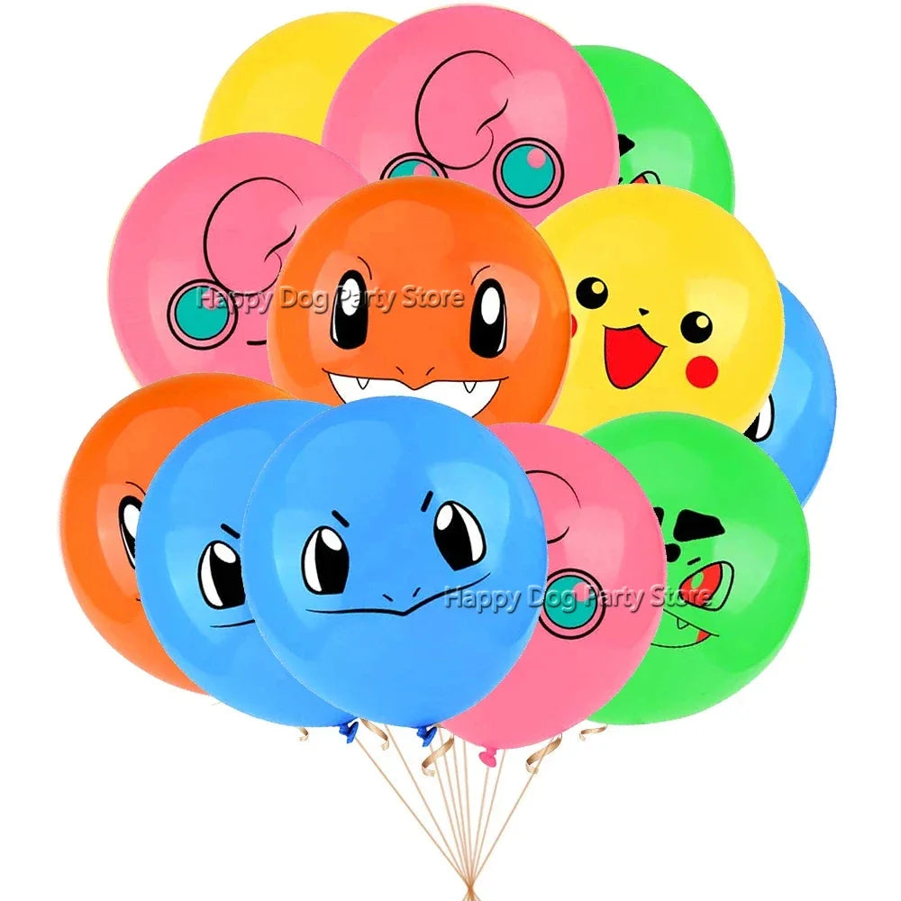 Pokemon Birthday Party Decoration New Yellow Pikachu Balloons For Kids Event Supplies Tableware Banner Backdrop Tablecloth Decor