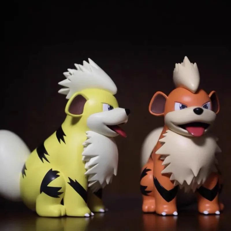 Arcanine And Growlithe Anime Figurine Model Kawaii Decoration Doll Children Toys Statue Collectible Ornament Boys Gifts