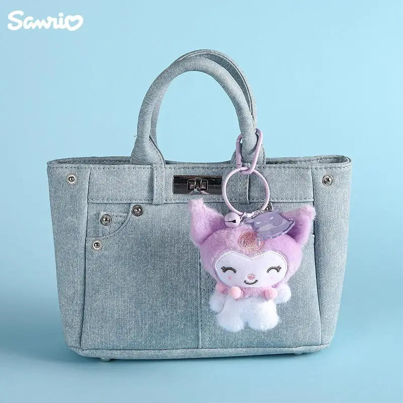 Sanrio Hello Kitty Kuromi Cute Stuffed Keychain Car School bag Pendant Kids Plush Toy Keyring Plushier Strap Doll Birthday Gift