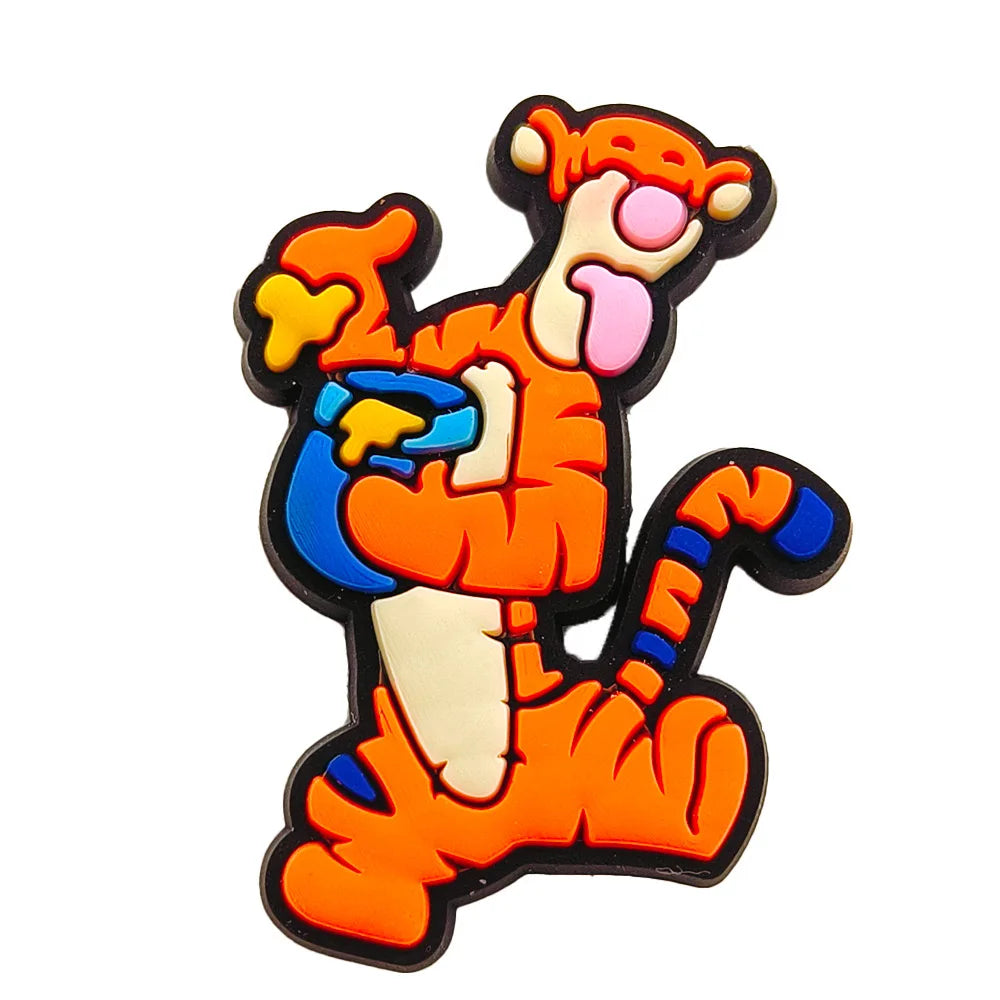 20pcs Hot Toys Disney Cartoon Winnie Pooh Shoe Charms for Shoes Decoration Accessories Classic Clog Sandal Buckle Kids Gifts