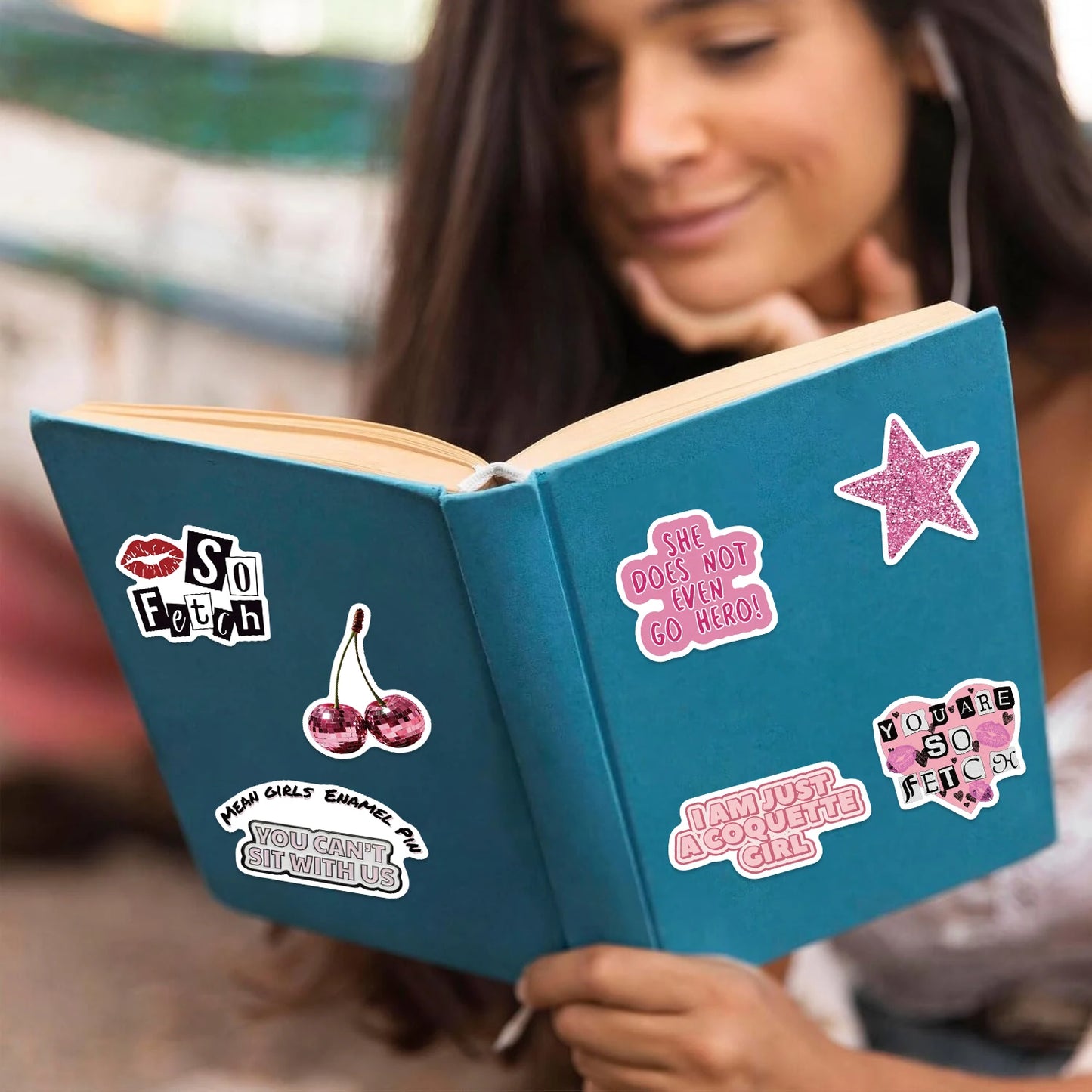 50pcs Ins Style Pink Ink Fresh Graffiti Stickers Suitable for Luggage Phone Cases Laptops Waterproof Cartoon Graffiti Stickers