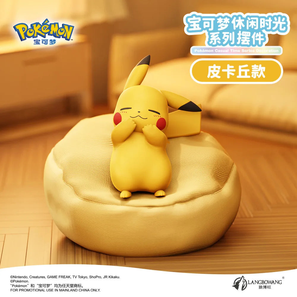 Pokemon Figure Set Starry Dream Series 6 Styles, Sleeping Pikachu Meowth Rowlet, Cute Action Model Toy Collection for Kids