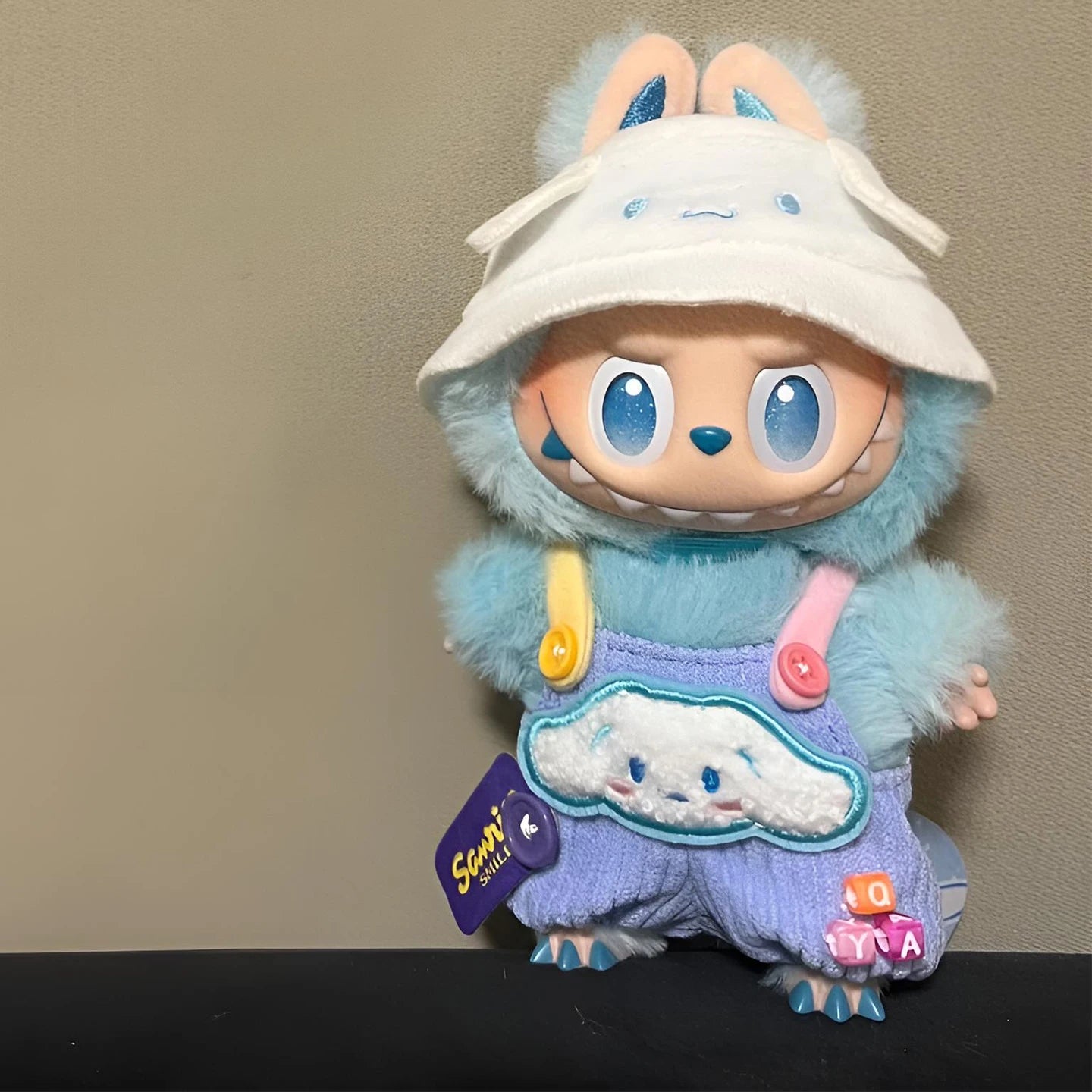 For 17cm Labubu Doll Clothes Cute Overalls Sanrio Hello Kitty Kuromi Cinnamoroll Clothes Doll Clothes for Dolls Kids Gifts