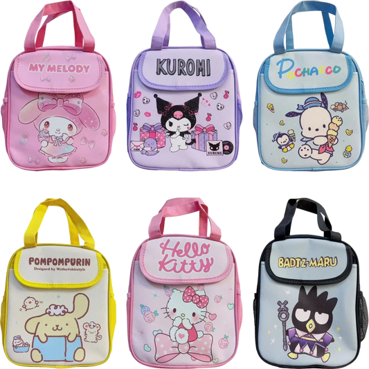 Hello Kitty Kuromi Cinnamonroll  Cartoon Kids Lunch Bag Thermal Insulation Aluminum Film C anvas Portable Insulation  Lunch Bag