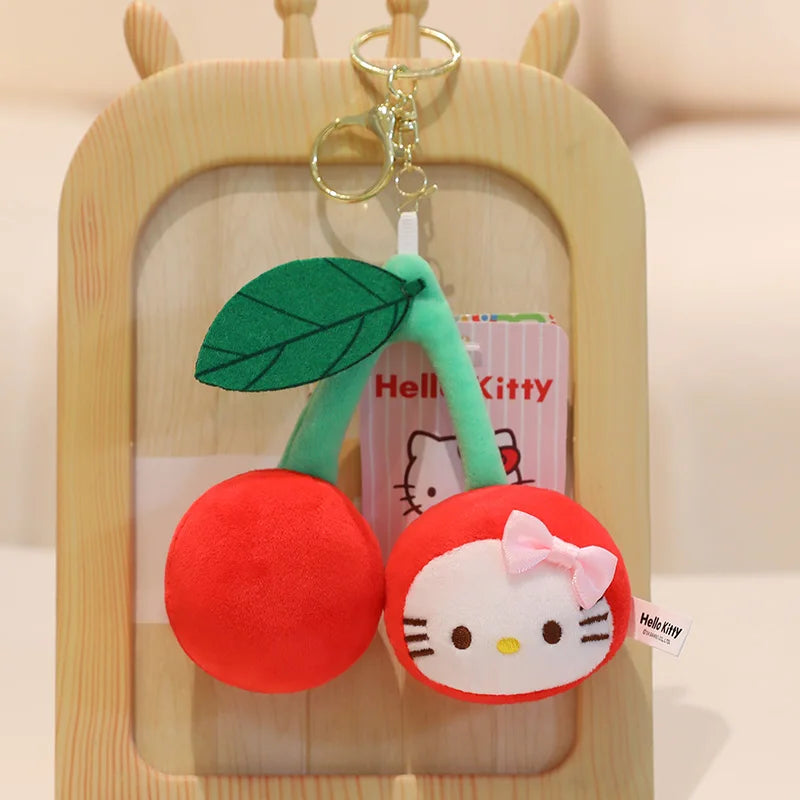 Sanrio Hello Kitty Stuffed Toys Bag Pendant Accessories Cute Plush Toys Kitten Keyring Anime Keychain Kids Birthday Gift