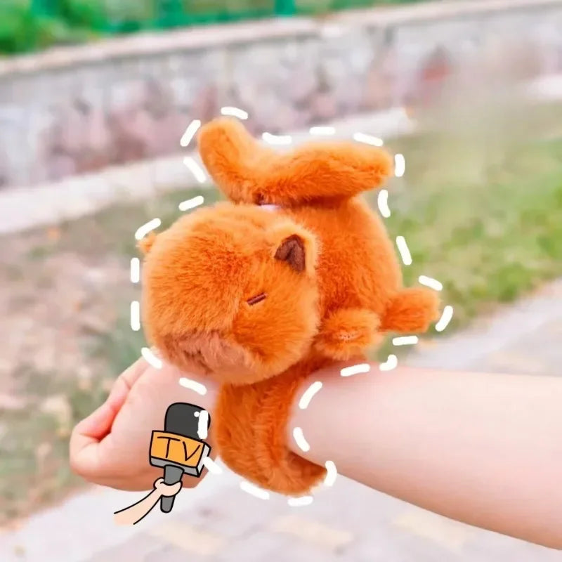 1-10PCS Rytanda Capybara Clap Circle Toys  Capybara Plush Hand Ring Fun Pop Circles Kids  Gift Slap Snap Wrap Wristband Bracelet