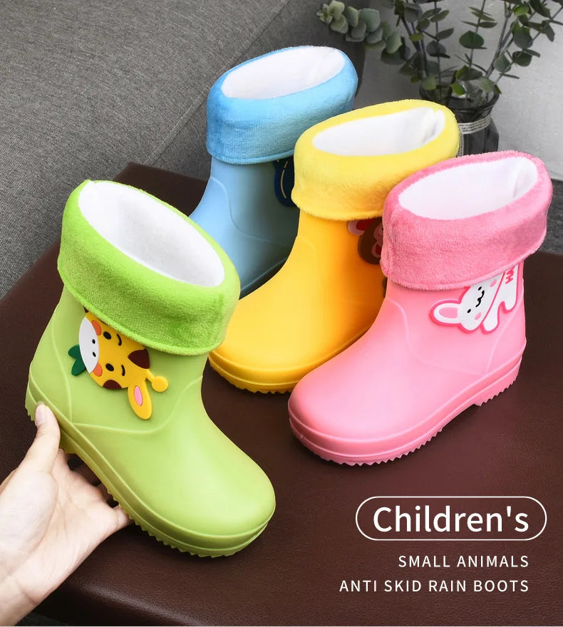 Unicorn Rain Boots Kids Boy Girls Rubber Boots New Cartoon Snow Boots For Children Waterproof Shoes Non-slip Baby Water Shoes