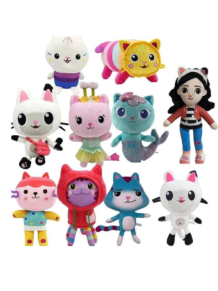 Newest 10 stlyes Gabby Dollhouse Plush Toy Mercat Cartoon Stuffed Animals Mermaid Cat Plushie Doll Kids Birthday Christams Gifts