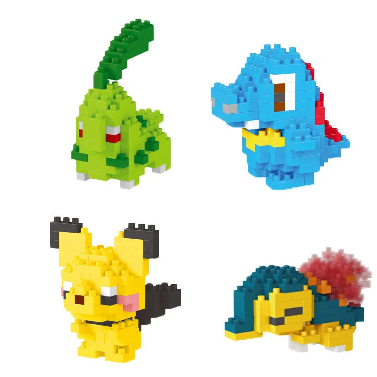 LNO Pokemon Raichu Pichu Kawaii Marowak Mini Blocks Gengar Jynx Diamond Blocks Kids Building Brick DIY Model Educational Toys