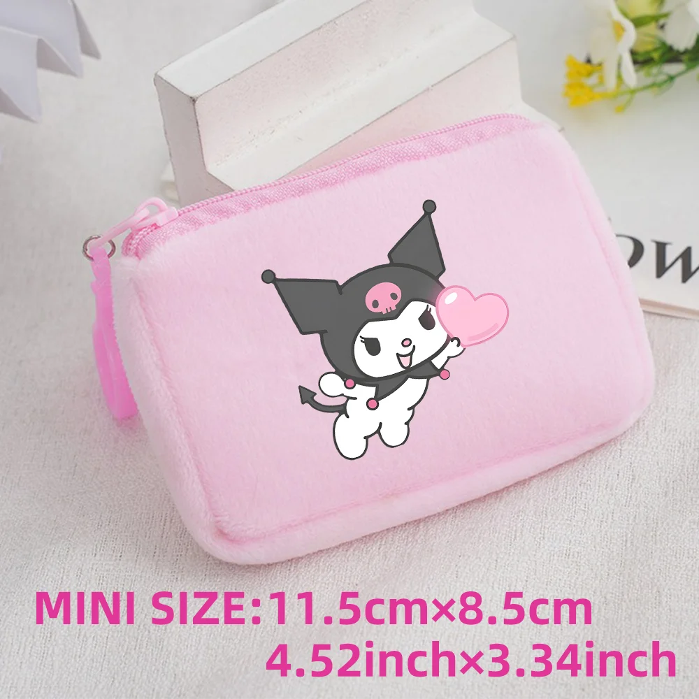 Cinnamoroll Badtz Maru Kuromi Plush Coin Purse Key Case Bag Kids Portable Mini Storage Bag Cute Gifts For Kids Clutch