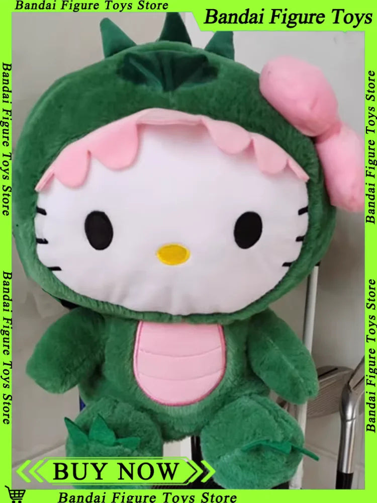 80cm Sanrio Dinosaur Hello Kitty Plush Toy Kawaii Anime Large Plushie Pillow Cute 35/50/65cm Cartoon Stuffed Doll Christmas Gift