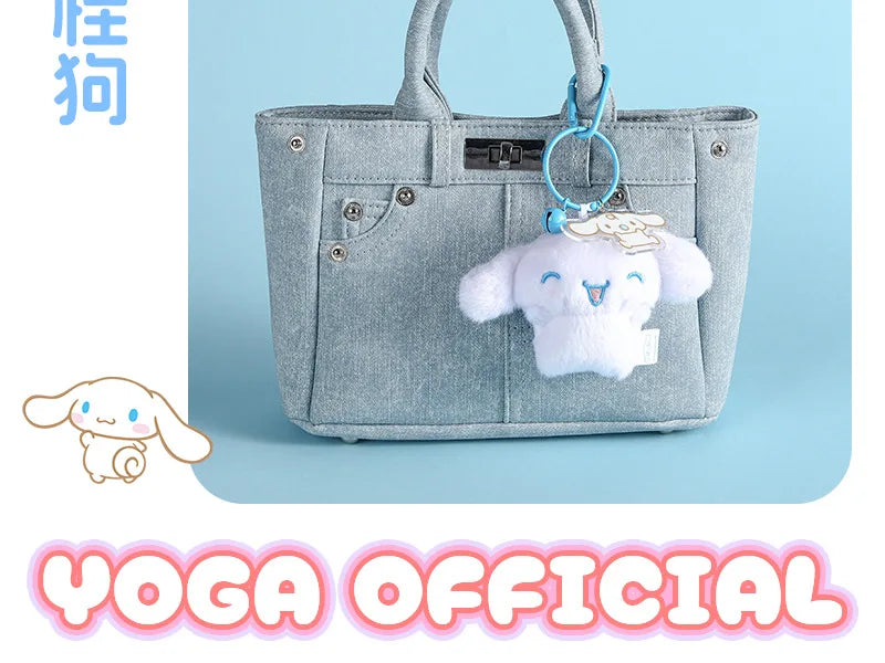 Sanrio Hello Kitty Kuromi Cute Stuffed Keychain Car School bag Pendant Kids Plush Toy Keyring Plushier Strap Doll Birthday Gift