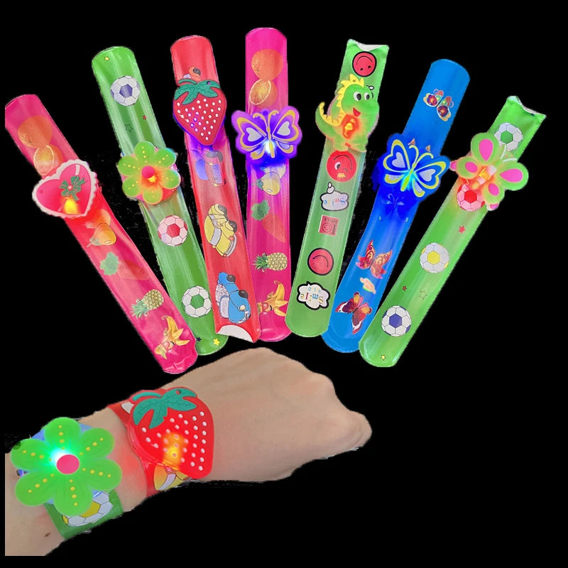 10/20PCS Glowing Bracelets Slap Rings Toy Children Gifts Christmas Party Favor Kids Birthday Gifts Wedding Guests Giveaways Gift