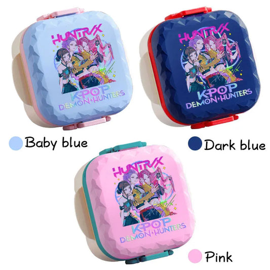 800ml For KPop Demon Hunters Lunch Box Microwave Heating Anime HUNTR/X Rumi Mira Zoey Bento Box BPA Free Comes with Tableware