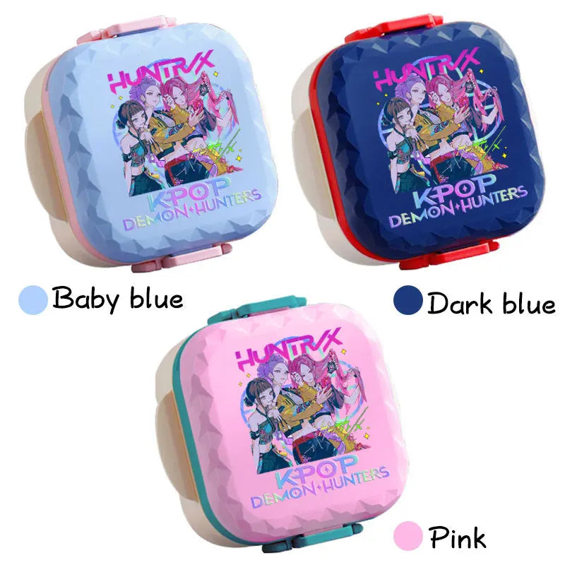 800ml For KPop Demon Hunters Lunch Box Microwave Heating Anime HUNTR/X Rumi Mira Zoey Bento Box BPA Free Comes with Tableware