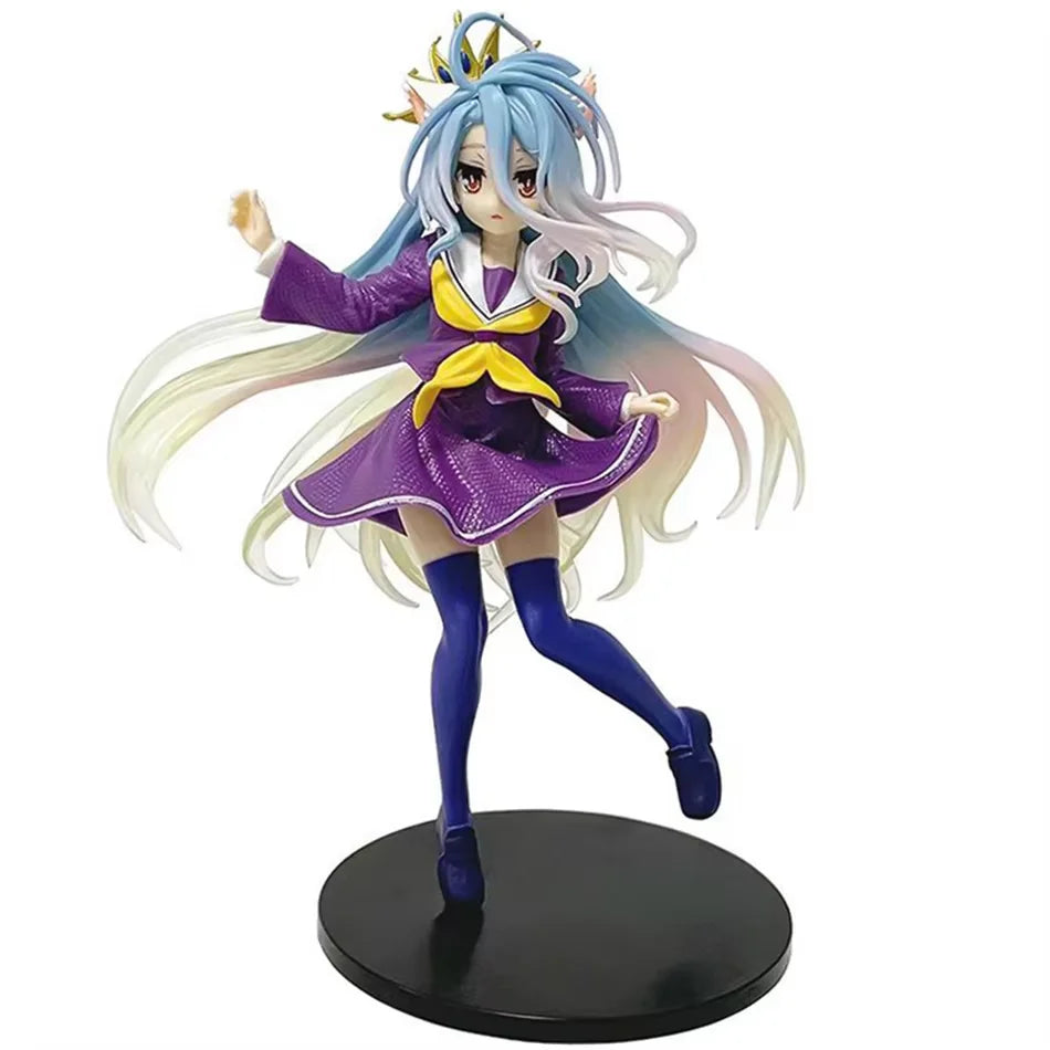 Anime game life standing posture school uniform anime beautiful girl handmade decorations pvc model white crown gift decoration