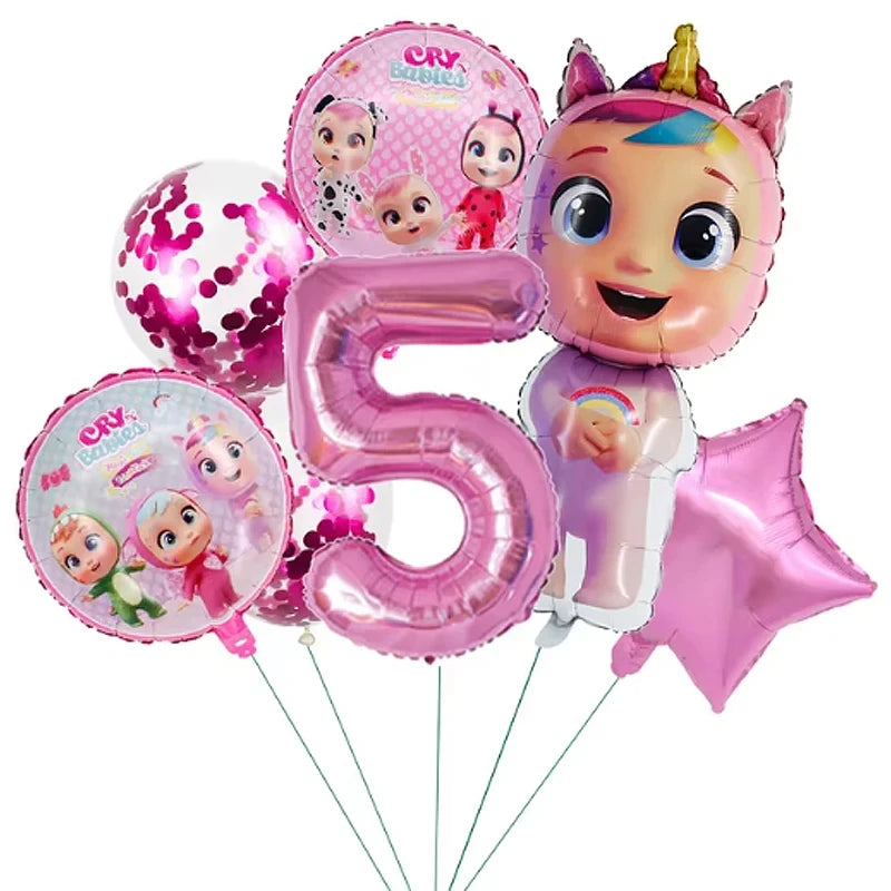 Cry Babiesed Birthday Party Decorations Tableware Set Paper Plates Balloon Banner Tablecloth Backdrop Baby Shower Party Supplies