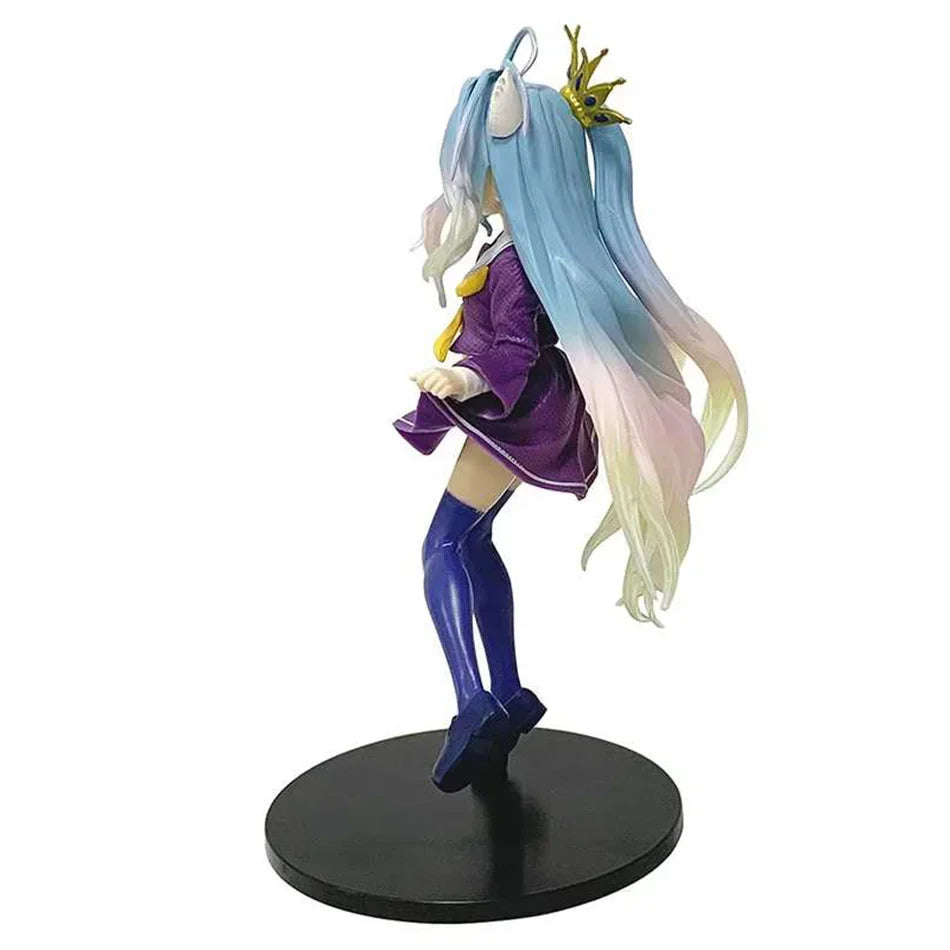Anime game life standing posture school uniform anime beautiful girl handmade decorations pvc model white crown gift decoration