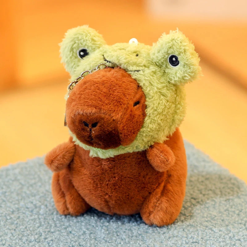 Cartoon Capybara Plush Keychain Bag Pendant Hanging Decoration Cute Stuffed Doll Toy Desktop Doll Ornament Car Keyring Kids Gift