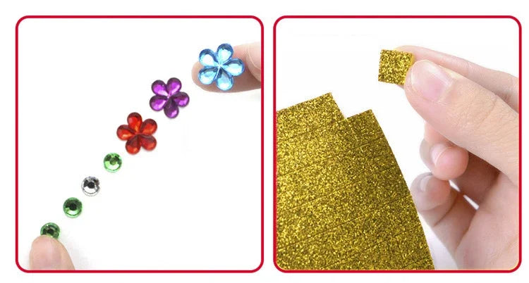 3/5Pcs Foam EVA Stickers 3D Crystal Acrylic Puzzle DIY Handmade Kids Art Cartoon Creative Educational party Toys For Children