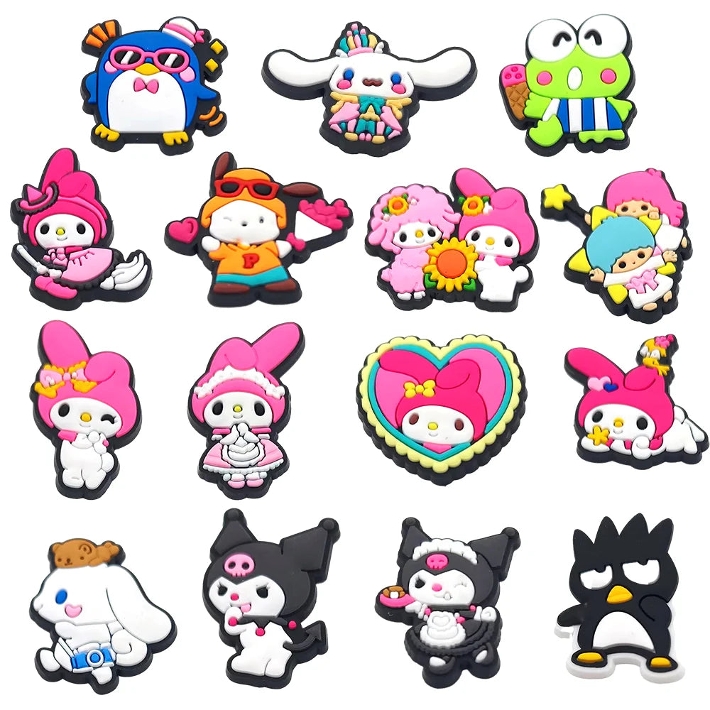 MINISO Hello Kitty Sanrio cartoon 1pcs cute shoe charms Accessories buckle clogs sandals pin decorate kids girls gift