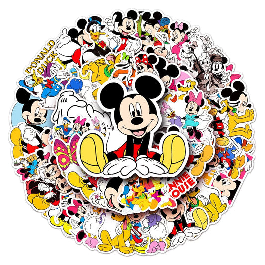 10/30/50PCS Disney Classic Anime Mickey Mouse Stickers Cute Donald Duck Minnie Cartoon Sticker DIY Phone Kids Toy Notebook Decal