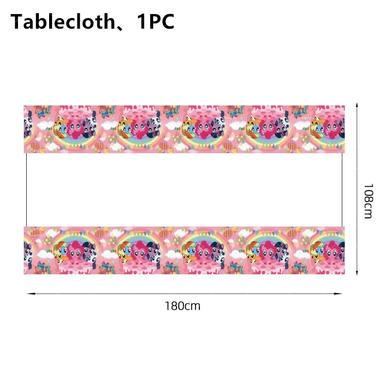 My Little Pony Foil Balloon Happy Birthday Latex Ballon Banner Party Decoration Cake Topper Supplies Backdrop Disposable Kid Toy