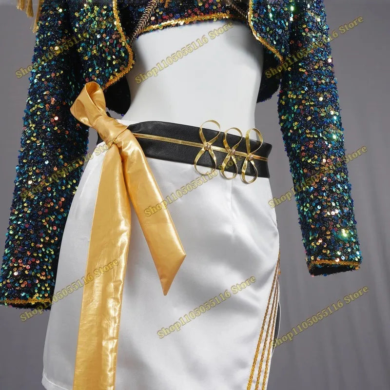 KPop Zoey Cosplay Costume Wig Shoes Black Coat Singing Suit Song-Promotion Costume Women Halloween Party Role Playing Outfit