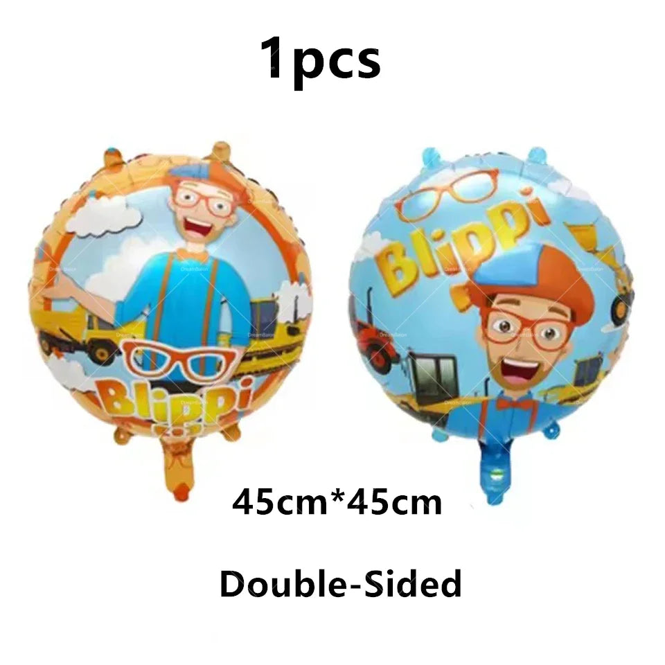 Blippiing Foil Balloon Happy Birthday Banner Decoration Party Supplies Backdrop Cake Toppers Disposable Tableware Latex Ballons