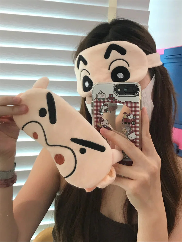 Crayon Shin Chan Eye Mask Plush Sleeping Eye Patch Cute Buriburizaemon Shiro Shading Sleep Eyepatch Girl Kids Eyeshade