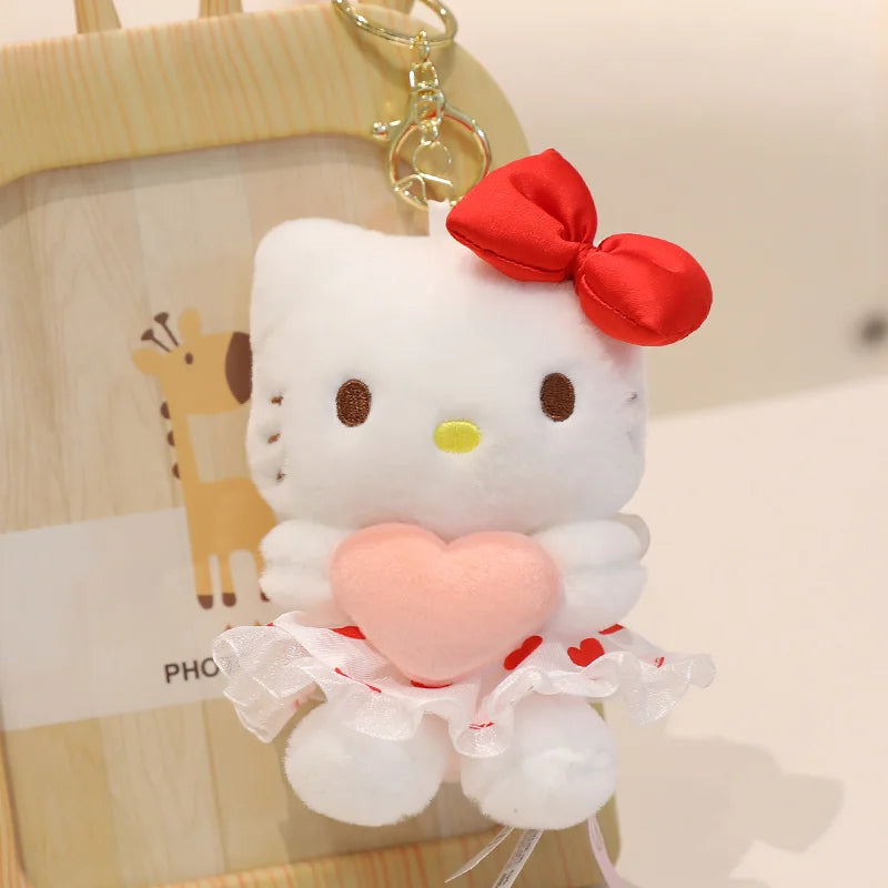 Sanrio Hello Kitty Stuffed Toys Bag Pendant Accessories Cute Plush Toys Kitten Keyring Anime Keychain Kids Birthday Gift