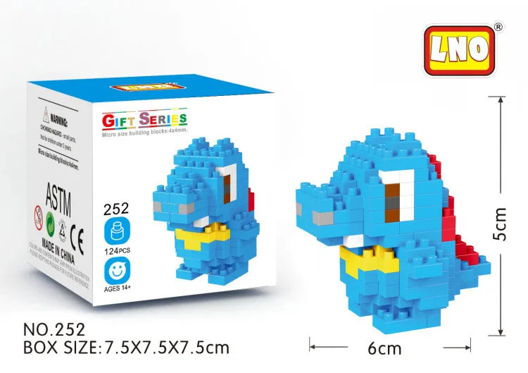LNO Pokemon Raichu Pichu Kawaii Marowak Mini Blocks Gengar Jynx Diamond Blocks Kids Building Brick DIY Model Educational Toys