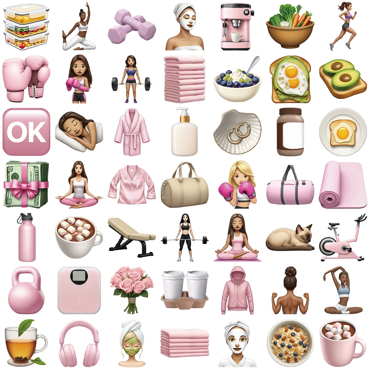 50PCS Sports Fitness Incentive Stickers Cool Girl Stickers GYM PVC Stickers Cartoon Graffiti Decoration Laptop Guitar Waterproof