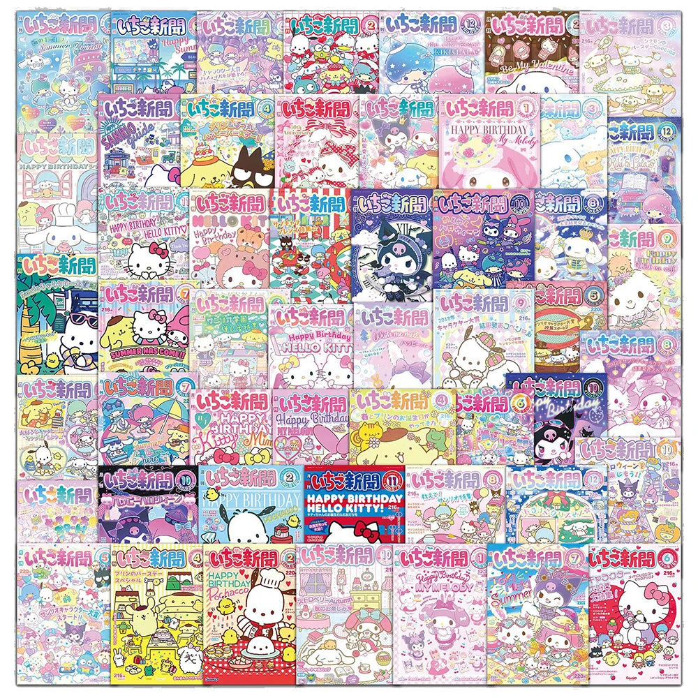 10/30/51pcs Sanrio Anime Small Poster Stickers Funny Cartoon Decals for Kids Toy Luggage Skateboard Phone Case Graffiti Sticker