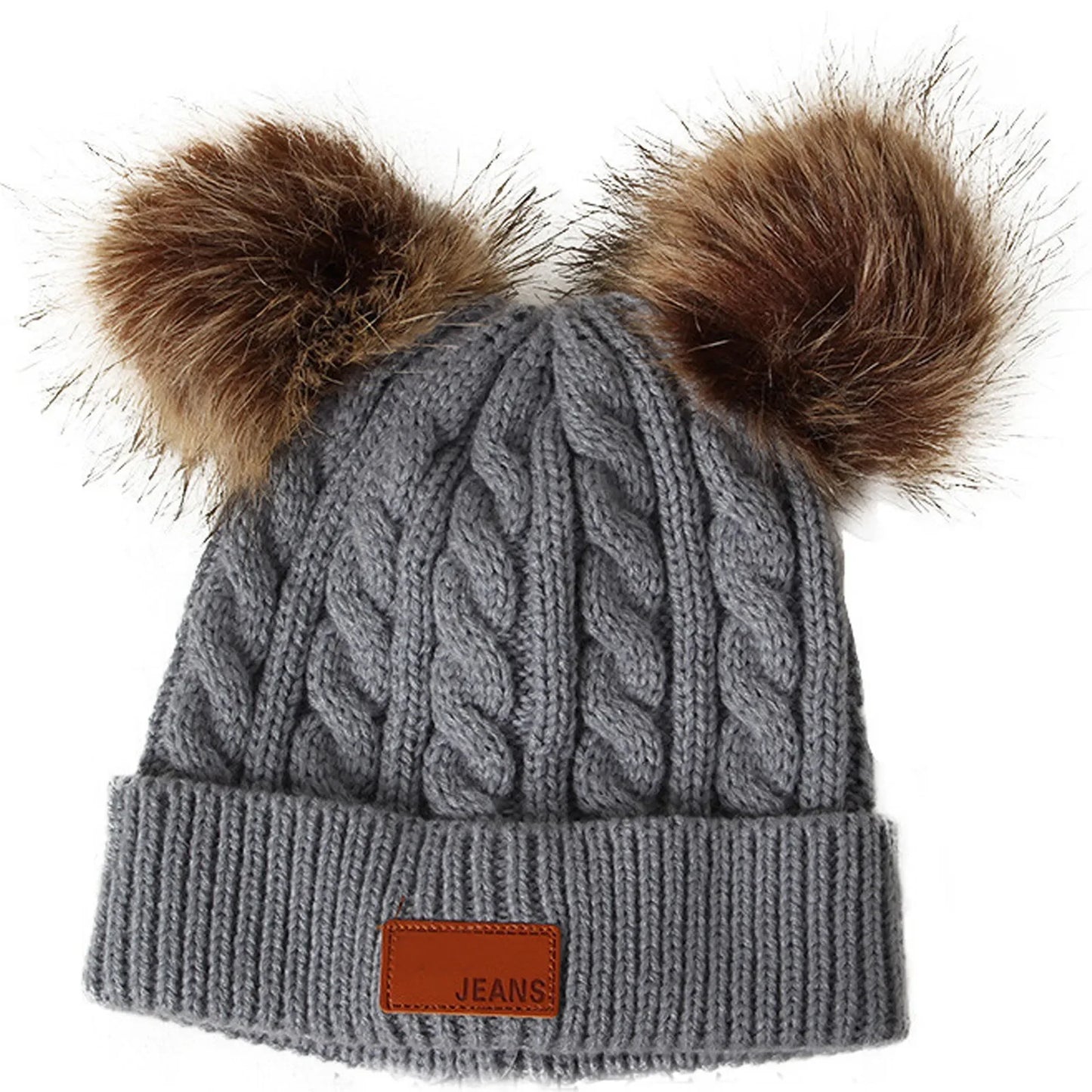 3pcs 2025 New Winter Toddler Kids Warm Knitted Pompom Hat Winter Solid Cap Scarf Glove Child Winter Warm Set Gifts For Kids