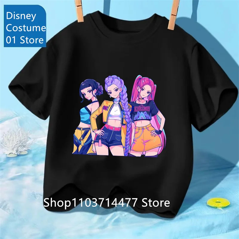 Children's Clothing KPop Demon Hunters Fans Gifts Kids Clothes Fashion Casual Tops 2025 Hot Movie Soft Baby Girls T Shirt