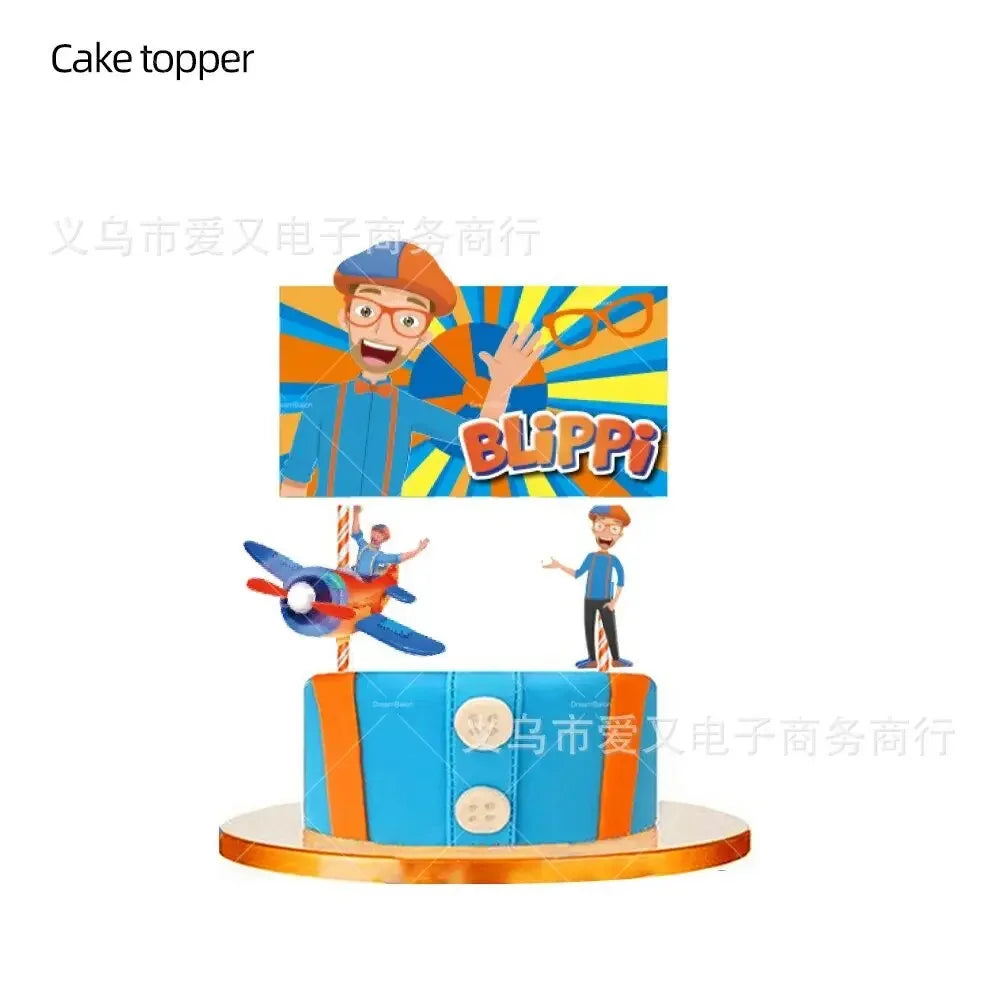 Blippiing Foil Balloon Happy Birthday Banner Decoration Party Supplies Backdrop Cake Toppers Disposable Tableware Latex Ballons