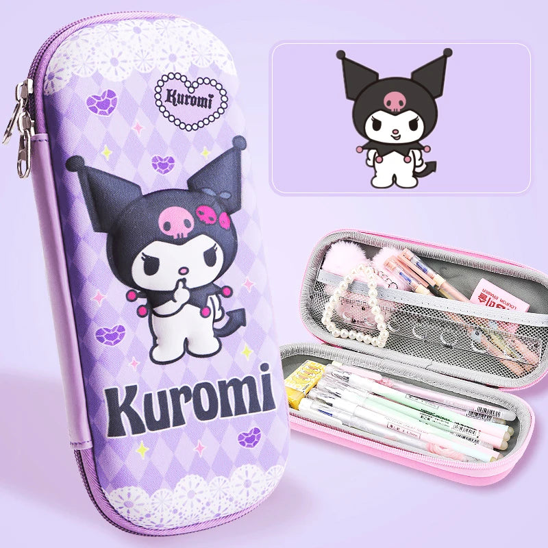 Kawaii 3D Cinnamoroll Anime Pencil Case Cute Melody Large Capacity Pen Holder Girls Boy Kids School Stationery Box Gift