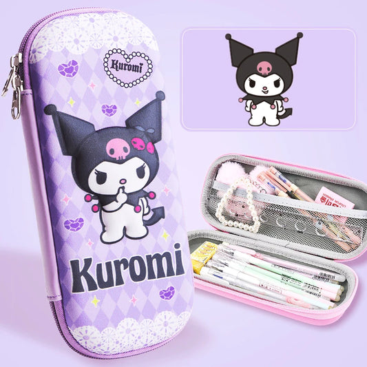 Kawaii 3D Cinnamoroll Anime Pencil Case Cute Melody Large Capacity Pen Holder Girls Boy Kids School Stationery Box Gift