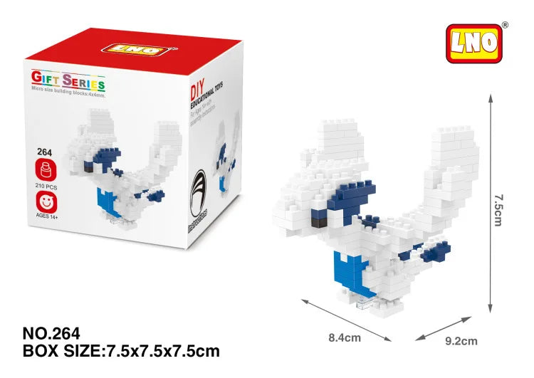 LNO Pokemon Raichu Pichu Kawaii Marowak Mini Blocks Gengar Jynx Diamond Blocks Kids Building Brick DIY Model Educational Toys