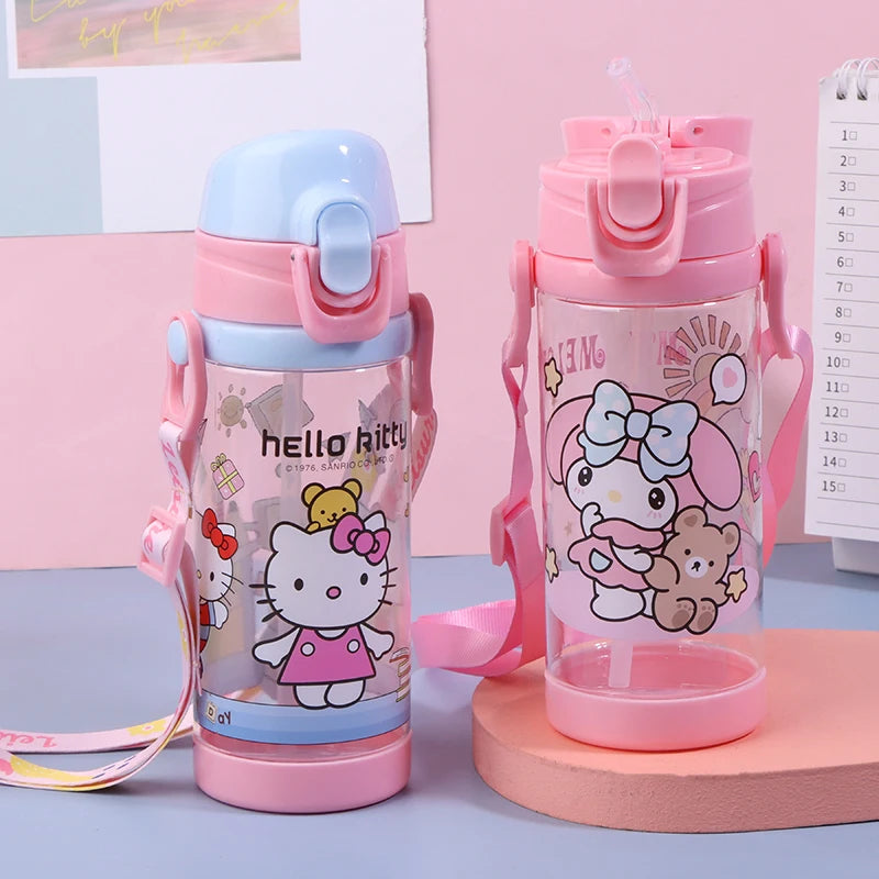 Kawaii 500ML Kuromi Cinnamoroll Sanrio Water Cup Cartoon Anime Plastic Cup Toys for Kids Kawaii Bottle Water Cup Birthday Gift