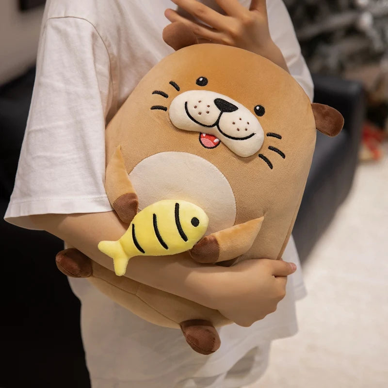 Adorably Otter Plush Kawaii Croaker Stuffed Pendant Lovely Animal Toys Backpack Deocr Soft Sofa Cushion Birthday Gifts for Kids