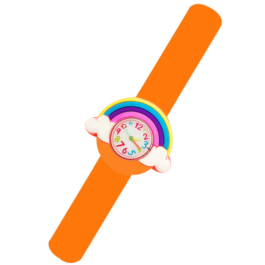 Baby Watch 3D Cartoon Kids Birthday Gift 2-15 Years Old Girl Boy Children Study Time Toy Watch Clock Free Spare Battery